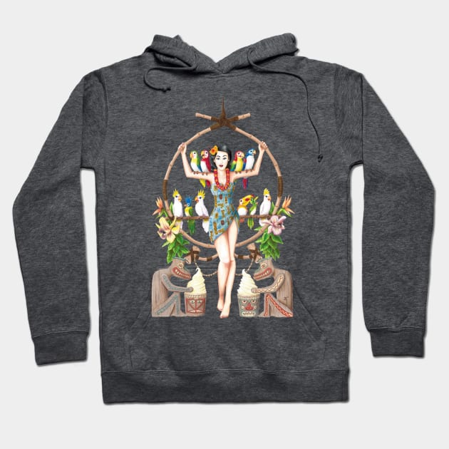 Enchanted Tiki Room Pinup Hoodie by JMKohrs